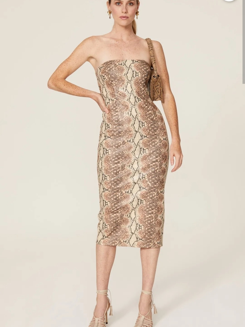 Vixen Dress in Camel Snake
Katie May